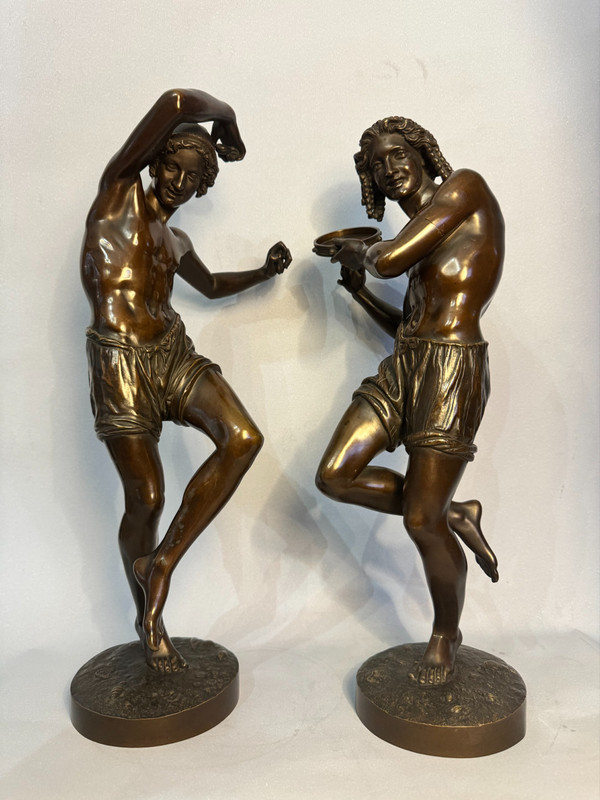 Danseurs napolitains. Sculptures en bronze, Francisque Duret (Delafontaine)