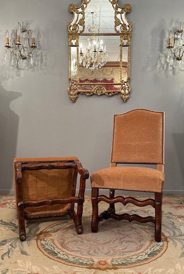 Pair Of Louis XIV Period Walnut Chairs circa 1700