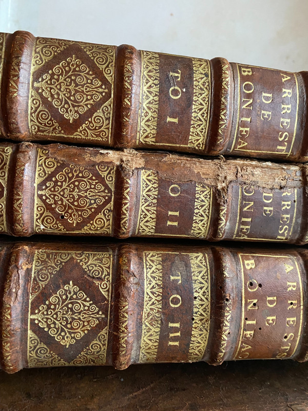Deux fois trois volumes in folio de Droit et de Justice , Lyon 1689/1708  - et Paris 1725 Une belle réunion de deux Ouvrages