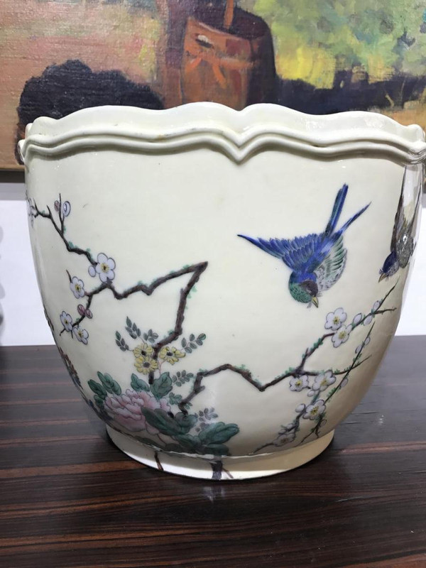 Theodore Deck (1823-1891) Cache Pot En Faïence