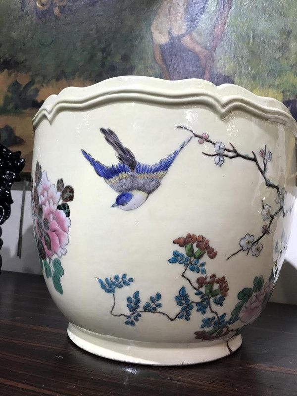 Theodore Deck (1823-1891) Cache Pot En Faïence