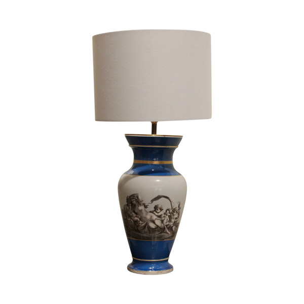 Lamp in the taste of Paris porcelain on the theme of Bacchanalia late 19th century period