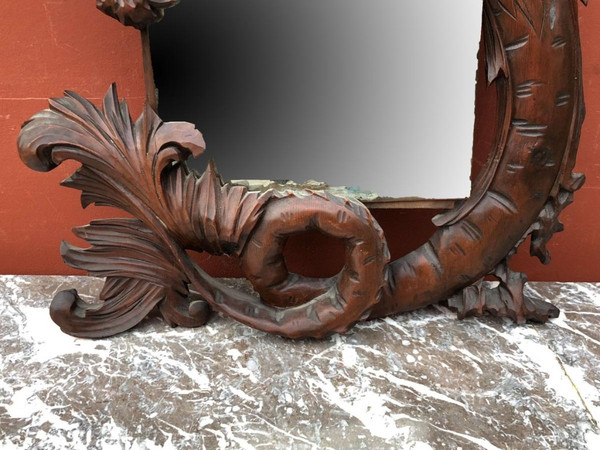 Old Carved Wood Dragon Mirror In The Taste Of Viardot