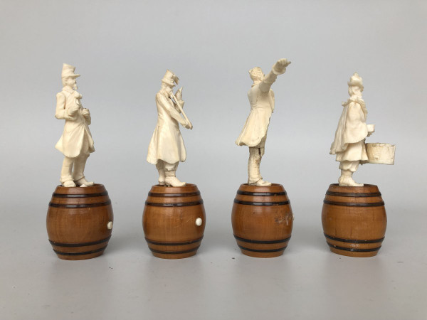 Four Bone Sculptures 19th Century Musicians