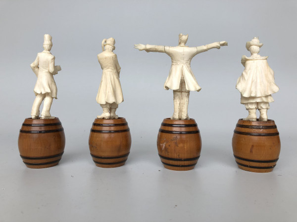 Four Bone Sculptures 19th Century Musicians