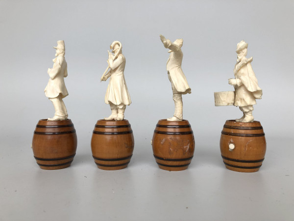Four Bone Sculptures 19th Century Musicians