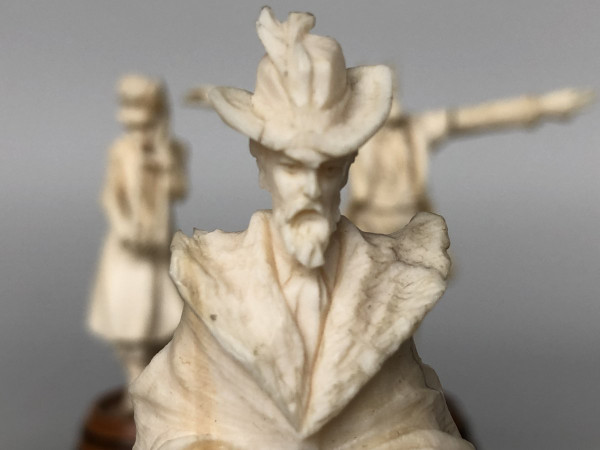 Four Bone Sculptures 19th Century Musicians