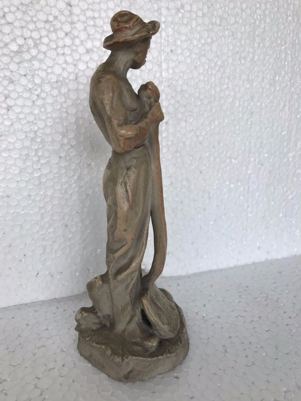 Sèvres Peasant Ceramic Signed Dalou 1907