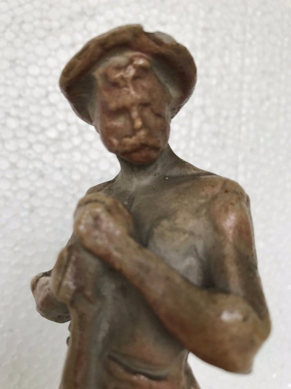 Sèvres Peasant Ceramic Signed Dalou 1907
