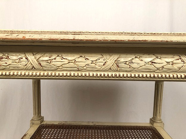 Desserte de style Louis XVI, bois laqué crème, circa 1900