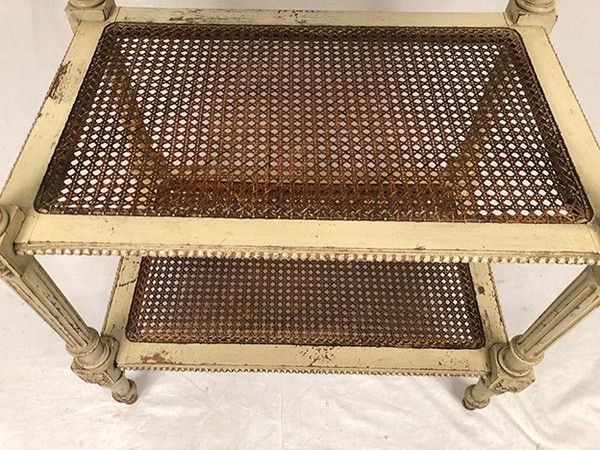 Desserte de style Louis XVI, bois laqué crème, circa 1900