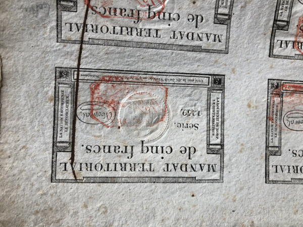 Mandat Territoriaux - 6 X 5 Francs 1796