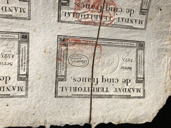 Mandat Territoriaux - 6 X 5 Francs 1796