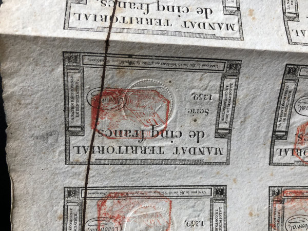 Mandat Territoriaux - 6 X 5 Francs 1796