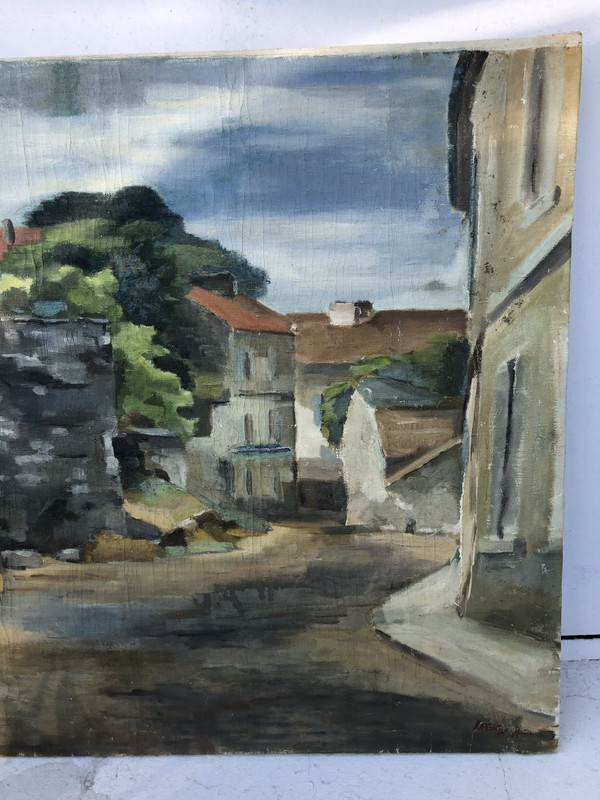 Katsuro Hara (pittore giapponese, nato nel 1889) Villaggio Periferia di Parigi