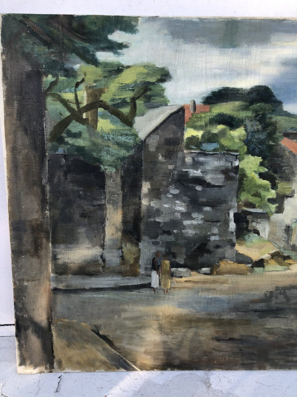 Katsuro Hara (pittore giapponese, nato nel 1889) Villaggio Periferia di Parigi
