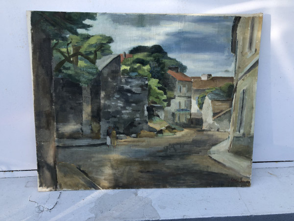 Katsuro Hara (pittore giapponese, nato nel 1889) Villaggio Periferia di Parigi