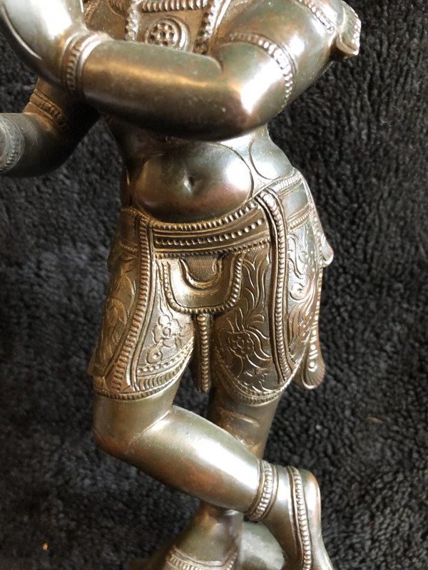 Alte Shiva-Statuette aus Bronze, 19. Jahrhundert