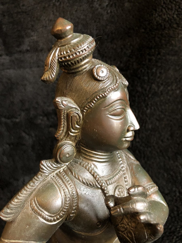 Alte Shiva-Statuette aus Bronze, 19. Jahrhundert
