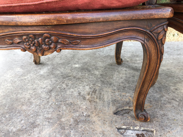 Pair Of Louis XV Style Caned Armchairs