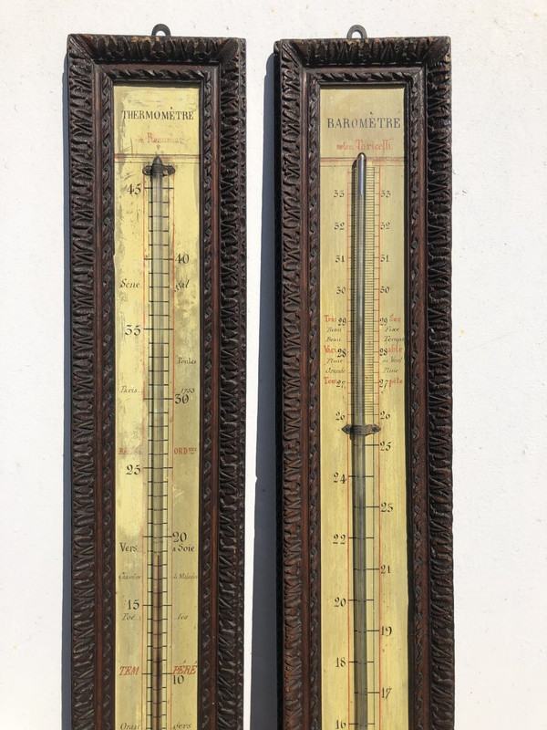 Pair Of Barometer - Thermometer
