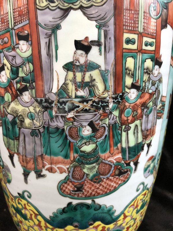 Grand Vase Porcelaine De Chine époque XIXéme H 62 Cm