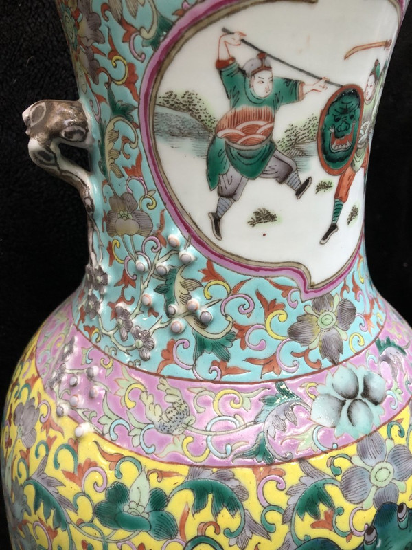 Grand Vase Porcelaine De Chine époque XIXéme H 62 Cm