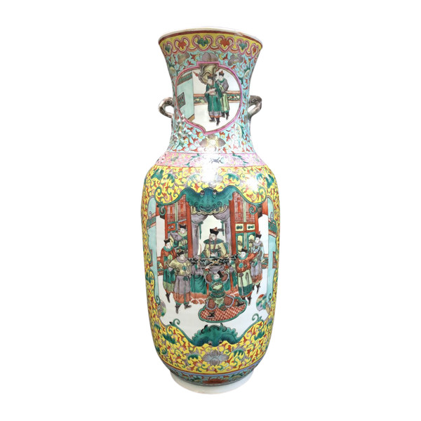 Grand Vase Porcelaine De Chine époque XIXéme H 62 Cm