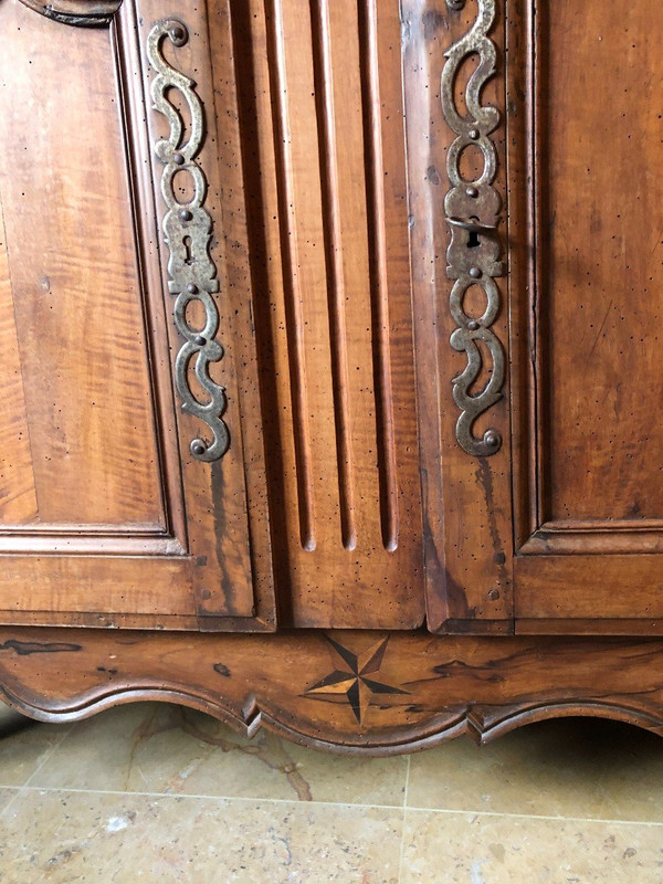 Ancien Buffet Louis XV En 2 Corps Noyer 19ème