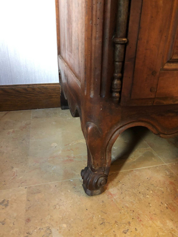 Ancien Buffet Louis XV En 2 Corps Noyer 19ème