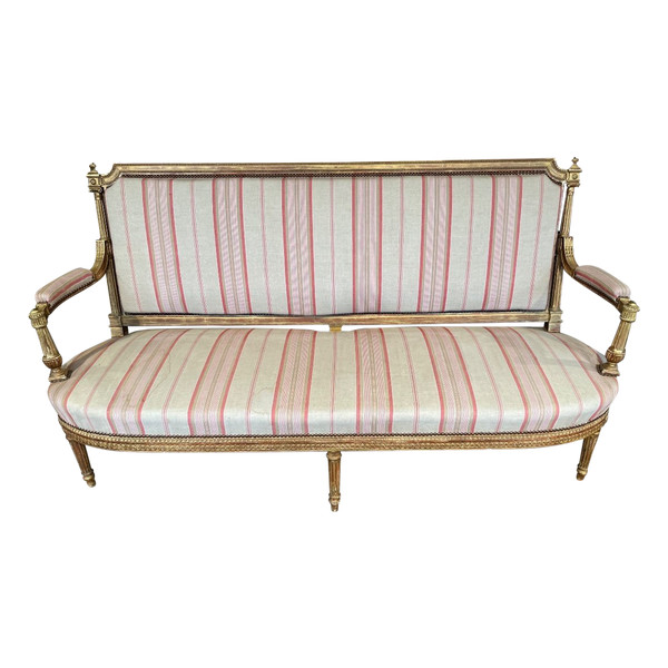 Sofa - Gilded wood - Louis XVI- c.1880.