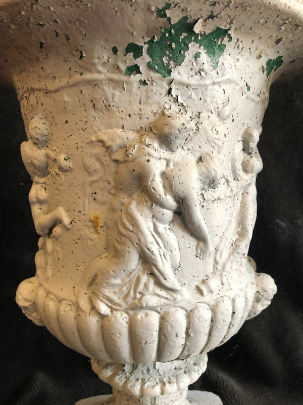 Pair Of Early 20th Century Cement Garden Vases