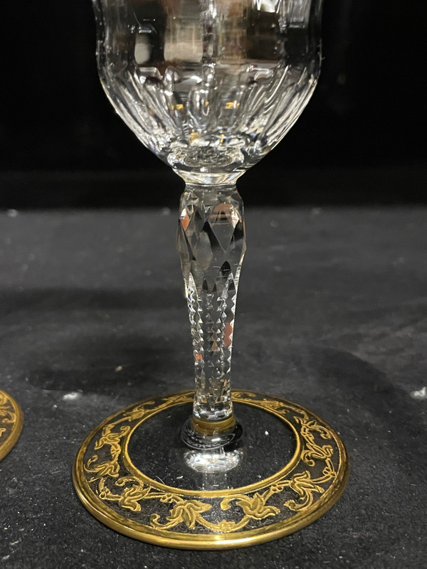 Saint Louis - Modell Callot Cristal Doré 2 Weingläser H: 14,5 Cm Thistle