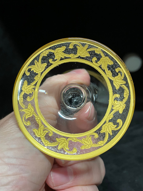 Saint Louis - Modell Callot Cristal Doré 2 Weingläser H: 14,5 Cm Thistle