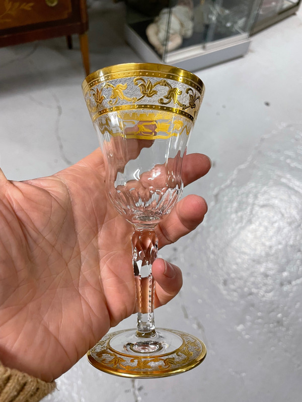 Saint Louis - Modell Callot Cristal Doré 2 Weingläser H: 14,5 Cm Thistle