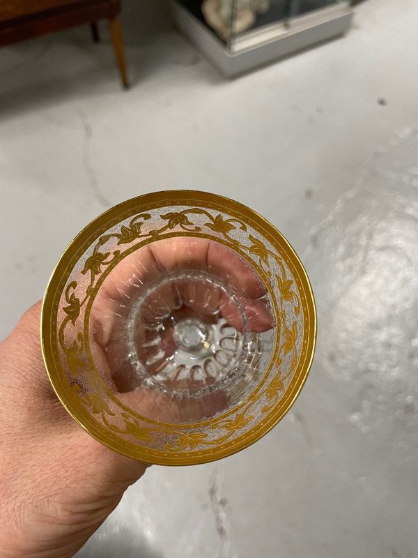 Saint Louis - Modell Callot Cristal Doré 2 Weingläser H: 14,5 Cm Thistle