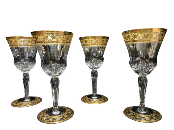 Saint Louis - Modell Callot Cristal Doré 4 Weingläser H: 13,5 Cm Thistle