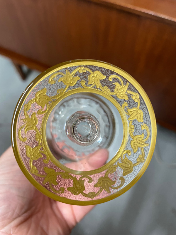 Saint Louis - Modell Callot Cristal Doré 4 Weingläser H: 13,5 Cm Thistle