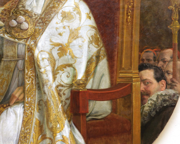 Emilio VASARRI, Portrait of Pope Benedict XV on the papal throne
