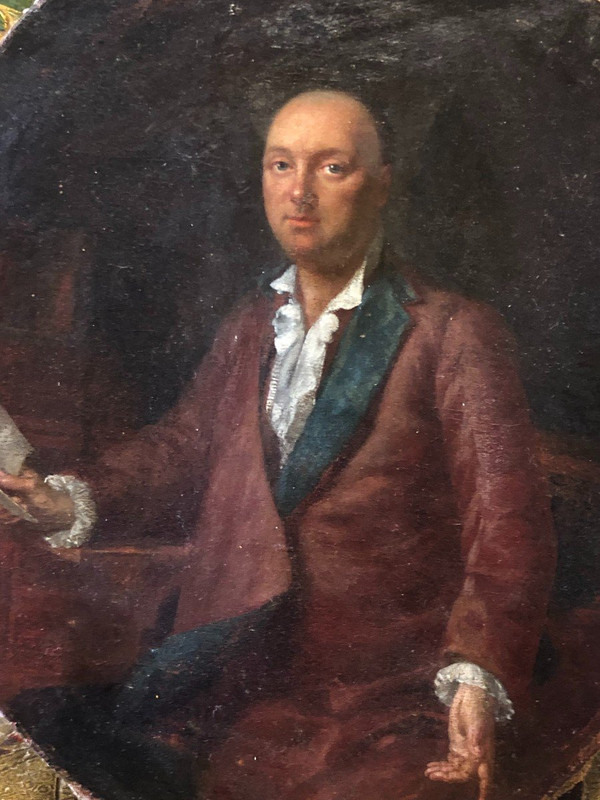 Umkreis von Johann Georg Ziesenis (1716-1776) Porträt eines Mannes in seinem Kabinett