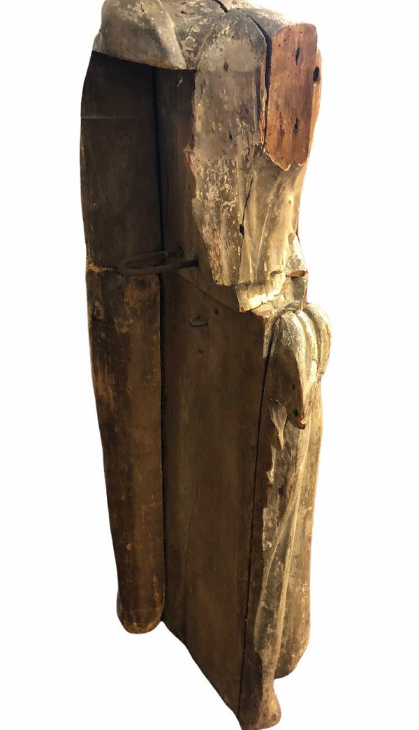 Heilige bärtige Person - Holz Geschnitzt 17. Jahrhundert - H 153 cm