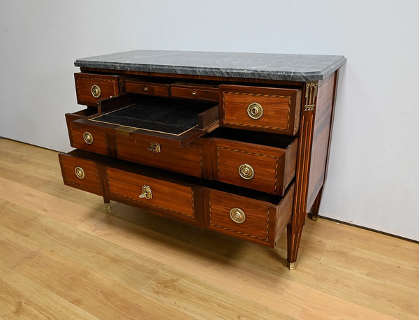 Importante Commode Écritoire en Bois précieux, époque Louis XVI – XVIIIe
