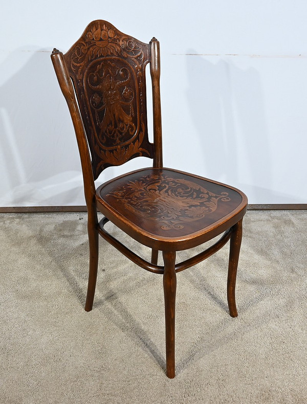 Suite of 4 Curved Beech Chairs, n°67 by Jacob & Josef Kohn - 1900