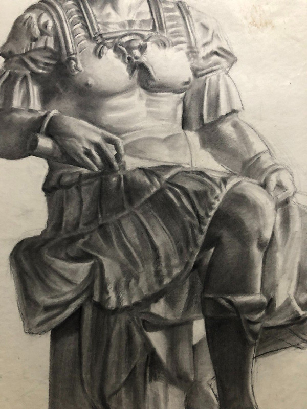 Ancien Dessin Académique Vers 1900 Par Chauvet Gaston - Crayon N° 4