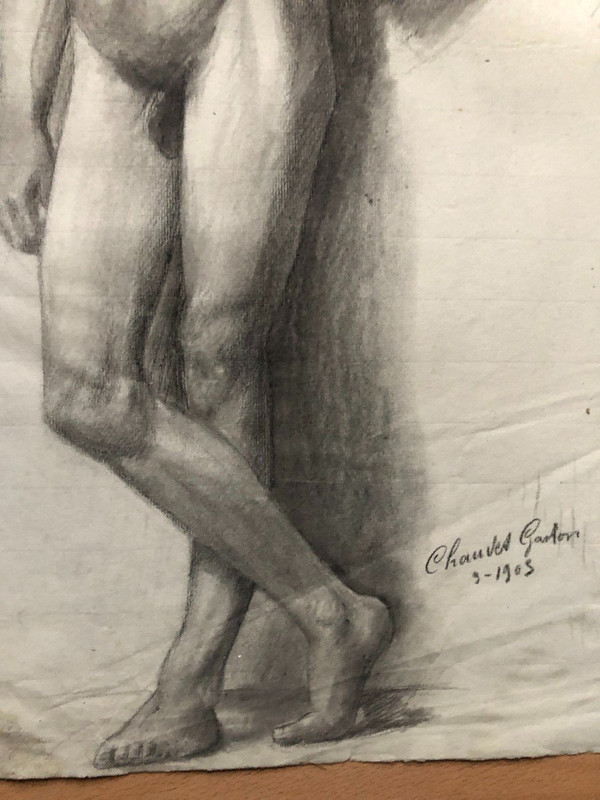 Old Academic Drawing Around 1900 By Chauvet Gaston - Pencil No. 7