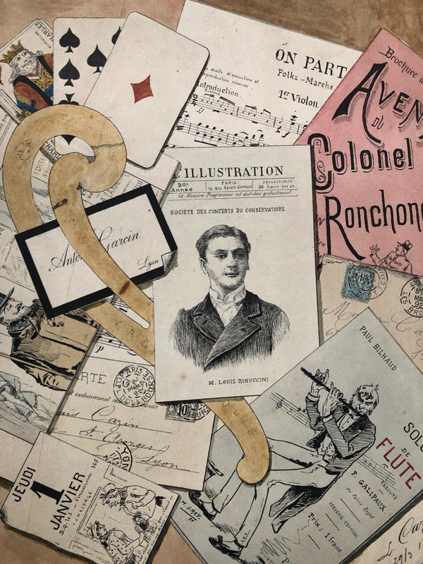 Trompe l'oeil Aquarell Von Louis Cazin Am 29.03.1892