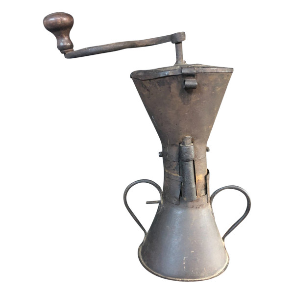 Bedeutende Louis XIV-Kaffeemühle aus dem frühen 18. Jahrhundert – Sanduhrmodell H: 37 cm