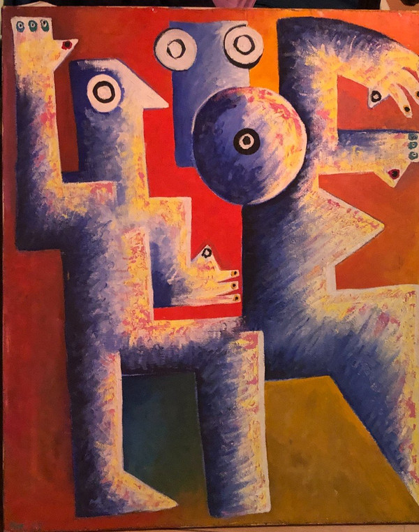 Painting - Oil On Canvas Abstract 1985