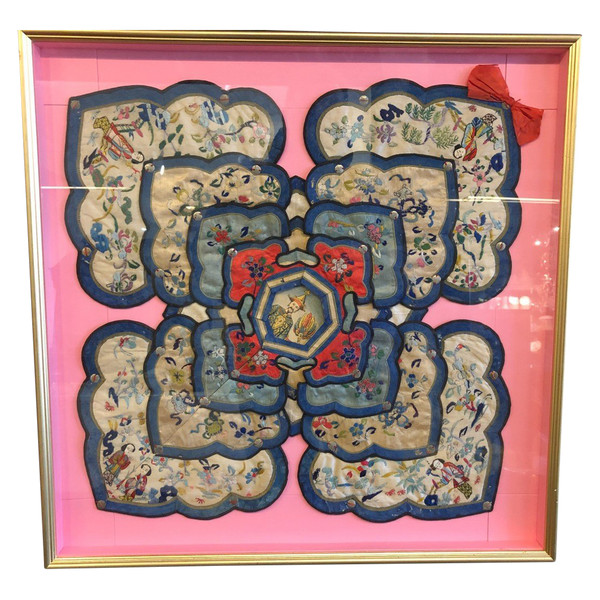 Broderie collerette Chinoise - Chine XIXème