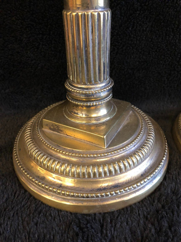 Pair Of Bronze Candlesticks From The 18th Century